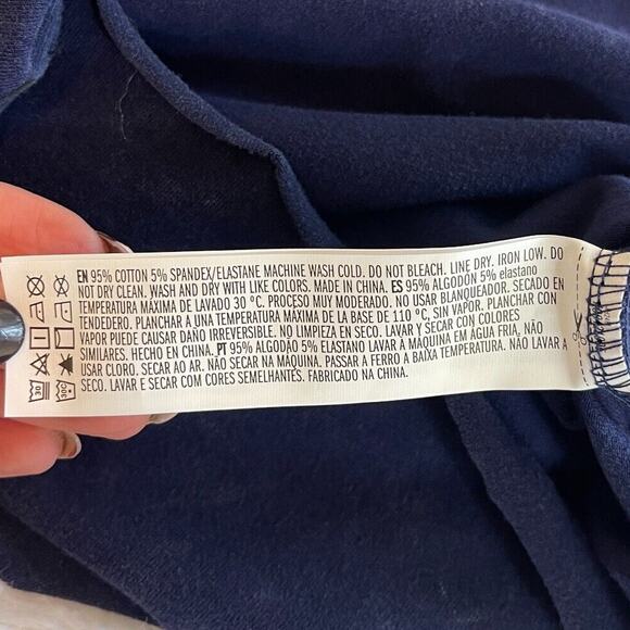 Forever‎ 21 Mini Bodycon Dress Womens S Navy Y2K Soft Grunge Stretch Raw Hem NWT - Picture 10 of 10